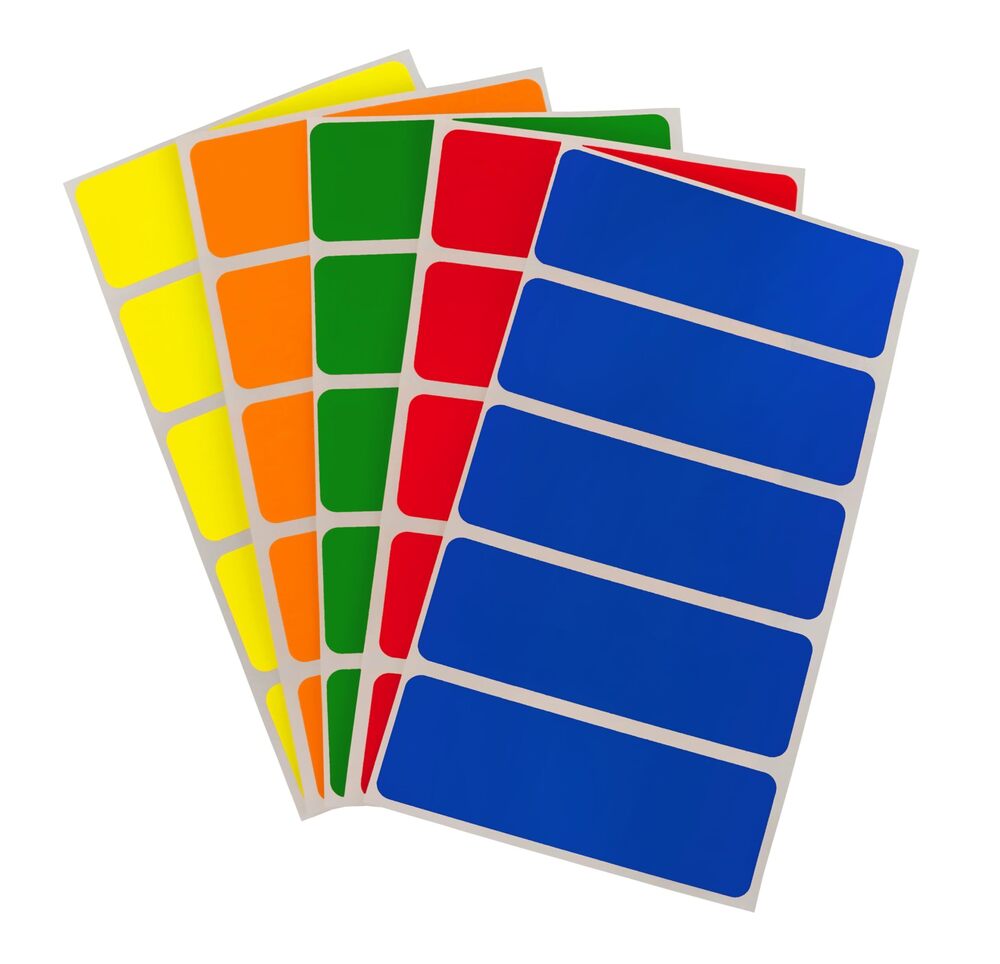 6997 1 x 3 Inch Permanent Color Code Rectangle Labels, 150 Stickers per